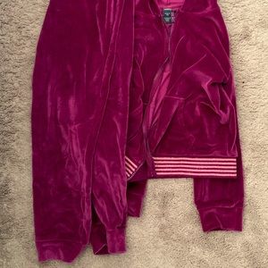 10/12 velour jacket and pant set
